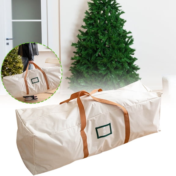 TanSiDing 1pcs 600D Oxford Fabric Large Rolling Christmas Tree Storage Bag - Fits Artificial Trees - Waterproof Christmas Tree Bag For Storage Box For Xmas, Durable Handles and Wheels