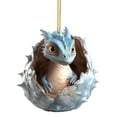 thumbnail image 1 of TanSiDing 1pcs Christmas Dinosaur Car Ornament - Shatterproof Acrylic Hanging Pendant for Holiday Tree Decor, Auto Mirror & Home Scene Layout, 1 of 4