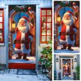 thumbnail image 1 of TanSiDing 1pcs Christmas Door Curtain Decor, Waterproof Fade-Resistant Fabric, Easy Install Metal Loop for Home Party Storefront Holiday Background, 1 of 7