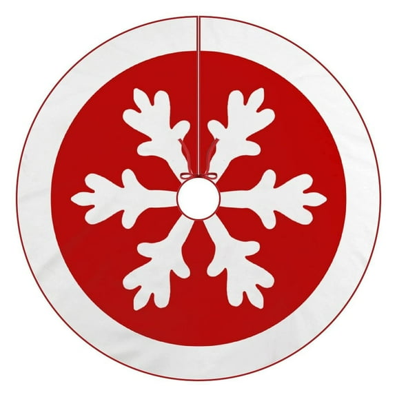 TanSiDing 1pcs Christmas Tree Skirt Red Snow Mat Large Xmas Trees, Holiday Party Under Christmas Tree Decorations for Holiday Home Decor Party Xmas 76cm
