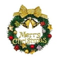 thumbnail image 1 of TanSiDing 1pcs Christmas Wreath Reef for Front Door Window Pine Artificial Garland with Bowknot, Bells, Deer, Red Berries, Flower Gifts for Christmas Party Decor, Front Door Window Wall Wreath, 1 of 7