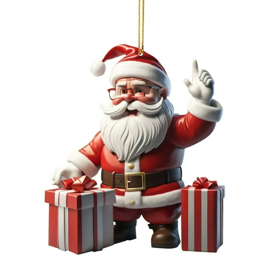 TanSiDing 1pcs Cute Snowman Acrylic Pendant, Santa Claus Xmas Tree Accessories, Cartoon Christmas Ornament for Christmas Tree Hanging Ornaments DIY Decor A