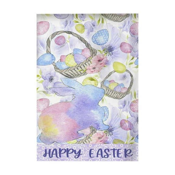 TanSiDing 1pcs Easter Garden Flag Outdoor Decor, Reversible Polyester Welcome Flag for Spring Party, Patio Yard Decoration with Cute Rabbit Egg Design 32*47cm