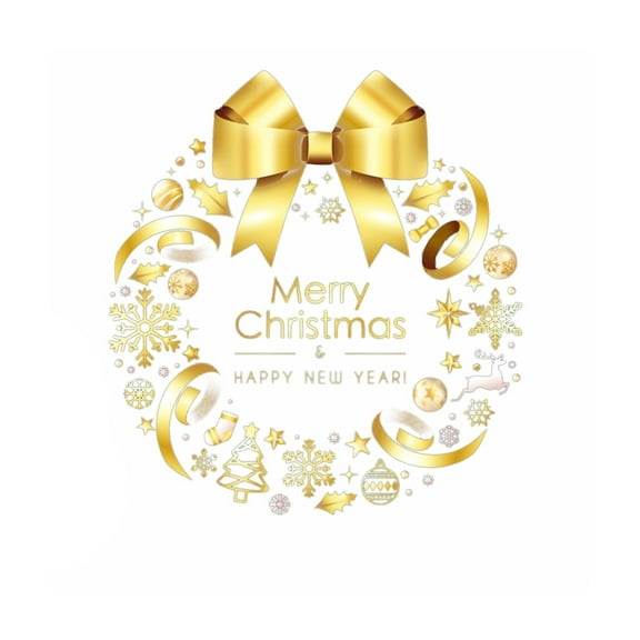 TanSiDing 1pcs Electrostatic Christmas Window Clings Reusable Holiday Stickers for Glass Doors, Frosted Snowflake Wreath Decals Easy to Apply Seasonal Home Decor