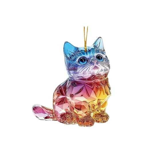 TanSiDing 1pcs Festive Acrylic Christmas Tree Ornament Hanging Decor with Angelic Design for Holiday Home Fireplace Car Mirror Decoration B