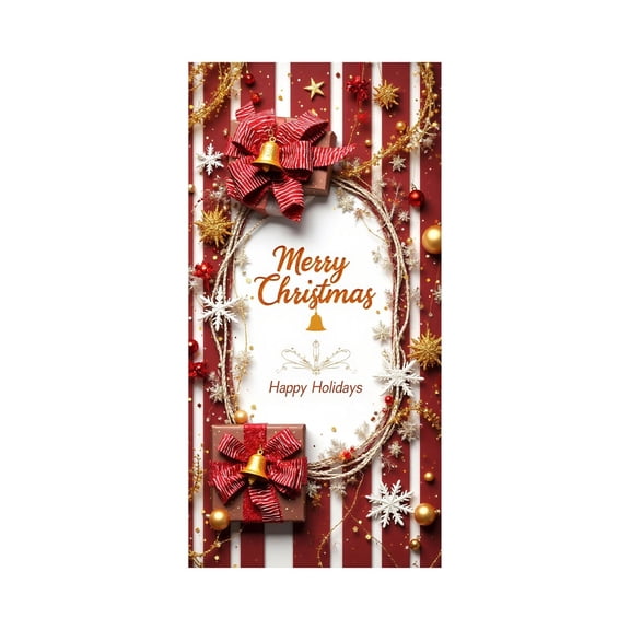 TanSiDing 1pcs Festive Christmas Door Curtain with Santa Claus Design, Durable Polyester Fabric for Holiday Party Wall Decoration, Easy to Install Door Cover 35*71in