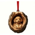 thumbnail image 1 of TanSiDing 1pcs Forest Animal Christmas Ornaments, Oval Acrylic Tree Decor with Woodland Print, Festive Holiday Hanging Pendant for Home Decor and Souvenir Gifts, 1 of 3