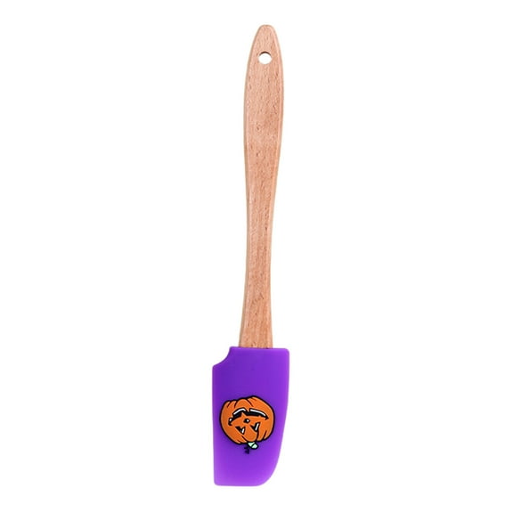 TanSiDing 1pcs Halloween Baking Scraper Silicone Spatula for Cake Decorating, Non-Stick Heat-Resistant Kitchen Tool for Mixing Spreading and Scraping