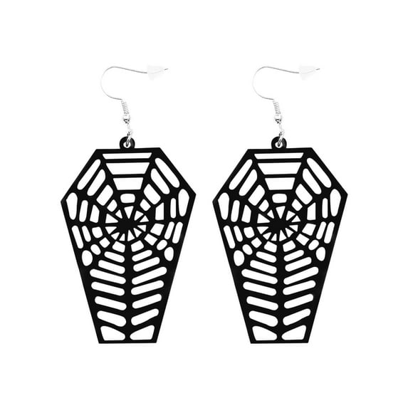 TanSiDing 1pcs Halloween Earrings for Women Skull Skeleton Spooky Ghost Bat Pumpkin Spider Drop Dangle Earings Set, Sweet Cute Gothic Party Holiday Accessories Fashion Costume Acrylic Jewelry Gift