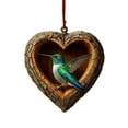thumbnail image 1 of TanSiDing 1pcs Heart-Shaped Woodland Animal Christmas Ornament - Resin Tree Hollow Decor with Realistic Wildlife Details for Holiday Home Decoration and Festive Gift 8cm, 1 of 7