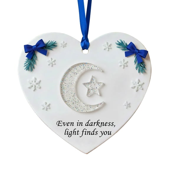 TanSiDing 1pcs Inspirational Christmas Heart Pendant Ornament, 2D Flat Hanging Decoration for Holiday Tree, Festive Home Decor, Inspiring Gift for Family & Friends