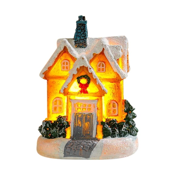TanSiDing 1pcs LED Light Up Miniature House, Battery Operated Tabletop Lantern, Warm White Glow for Holiday Decor, Indoor Christmas Village Display, Home Party Centerpiece