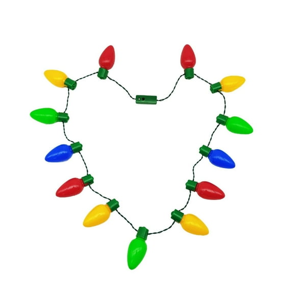 TanSiDing 1pcs LED Light Up Christmas Necklace - Bulb Party Wearable Light String for Festive Holiday Events & Photo Props