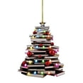 thumbnail image 1 of TanSiDing 1pcs Literary Enthusiast Christmas Ornaments, Book Lover Holiday Decor, Durable Acrylic Hanging Pendants for Home & Office Tree Decorations, 1 of 3