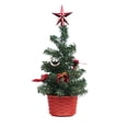 thumbnail image 1 of TanSiDing 1pcs Mini Christmas Tree Potted Plant with Decorations, Desktop Holiday Display for Home Office Decor, Festive Tabletop Centerpiece 40cm, 1 of 6