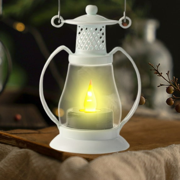 TanSiDing 1pcs Mini Lanterns LED Small Lanterns Decorative Indoor Outdoor Hanging Lantern Decorative Candle Lanterns Farmhouse Decor for Weddings Western Camping Party Halloween Christmas Decorations