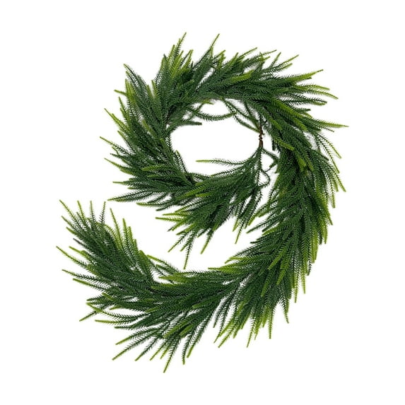 TanSiDing 1pcs Norfolk Pine Wreath for Front Door, Real Touch Norfolk Pine Wreath Artificial Green Wreath Greenery Realistic Wreath Holiday Decoration for Home Decor