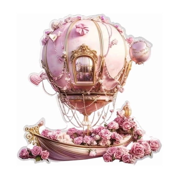 TanSiDing 1pcs Romantic Hot Air Balloons Acrylic Desktop Decor Art Piece, Flat Standing Sign for Home Office, Holiday Gift, Modern Wall Shelf Decoration