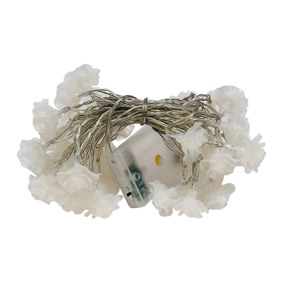 TanSiDing 1pcs Romantic Rose String Lights Battery Operated, Warm White LED Fairy Lights for Wedding Decor, Indoor Outdoor Party, Anniversary Proposal, Flexible Timer Remote