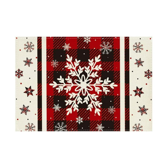 TanSiDing 1pcs Snowflake Placemats Holiday Dining Polyester Washable Festive Party Table Decor B