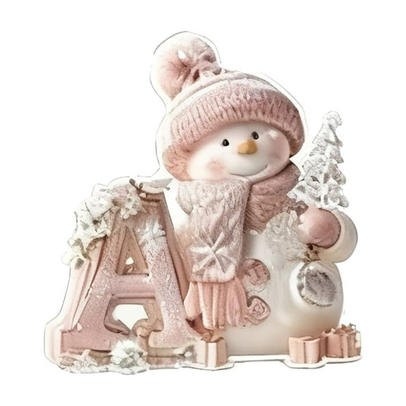 TanSiDing 1pcs Snowman Letter Christmas Tree Ornament Pendant, Festive Holiday Decorations, 2D Flat Acrylic Hanging Decoration for Home Mantel Party