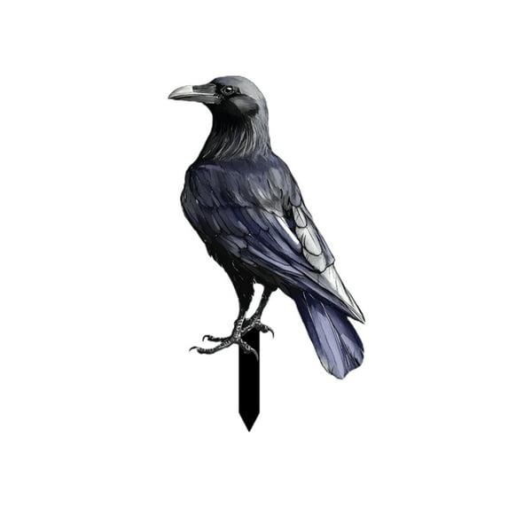 TanSiDing 1pcs Spooky Halloween Decorations Black Crow Yard Stake - Weather Resistant Outdoor Garden Party Decoration for Themed Display