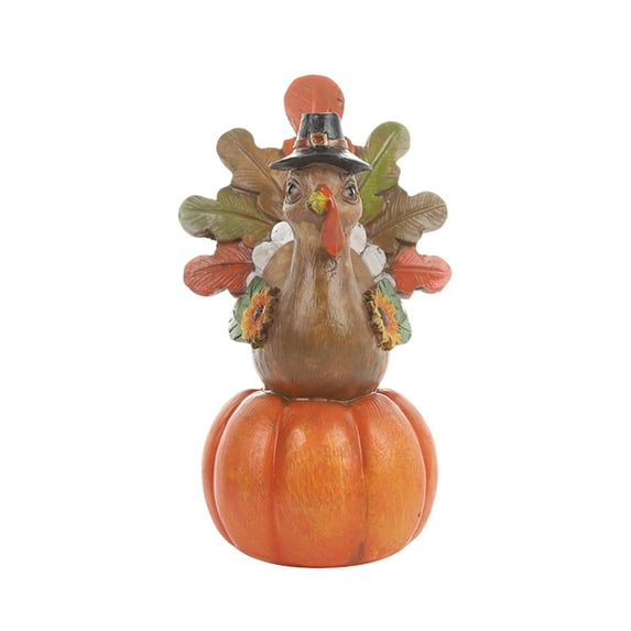 TanSiDing 1pcs Thanksgiving Resin Pumpkin Turkey Table Decor Centerpiece Holiday Home Decorations for Dining Room Kitchen Fall Harvest Party Supplies