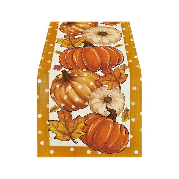 TanSiDing 1pcs Thanksgiving Table Flag Decor Polyester Durable Table Runner for Holiday Dining Party Decoration