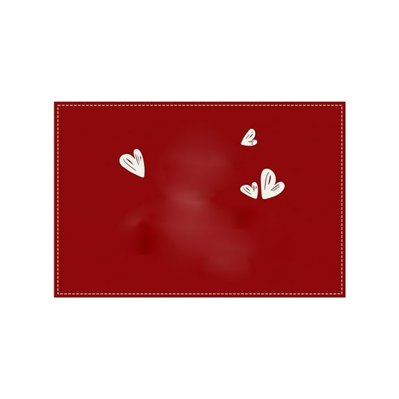 TanSiDing 1pcs Valentine's Day Placemats Insulated Table Mats Romantic Heart Print Washable Linen Placemats for Dining Table Decor Party Dinner Holiday 30*45cm