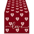 thumbnail image 1 of TanSiDing 1pcs Valentine's Day Table Flag Romantic Holiday Party Tablecloth Linen Printed Decorative Kitchen Dining Living Room Table Cover, 1 of 8
