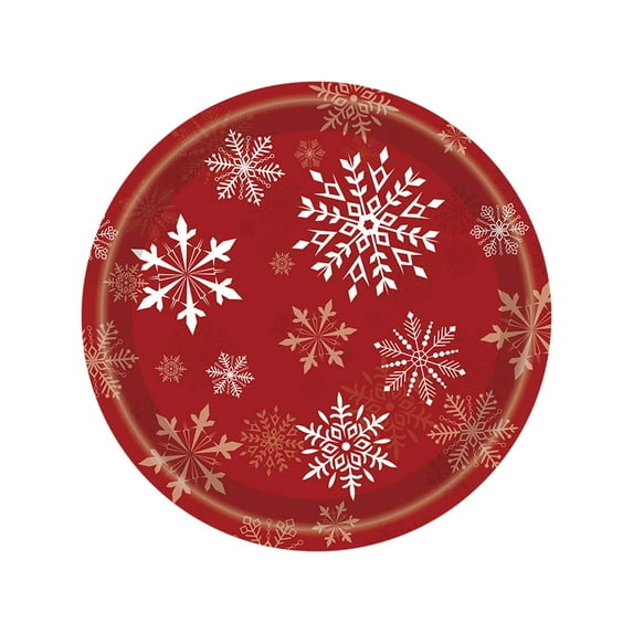 TanSiDing 20pcs Snowflake Christmas Party Tableware Set Disposable Holiday Dinner Plates Cups Cutlery Bulk Eco-Friendly for Festive Gatherings Decorations