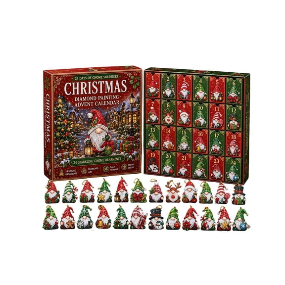 TanSiDing 24 Days Gnome Surprise Diamond Painting Advent Calendar Christmas Countdown Crafts Holiday Decoration Gift for Family Festive Home