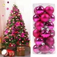 thumbnail image 1 of TanSiDing 24pcs Shiny Christmas Tree Bauble Ornaments - Durable Plastic Hanging Decor with Hanging Loop for Holiday Party & Home Decoration 4cm, 1 of 5