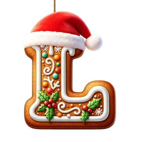 TanSiDing 26 Letters Acrylic Christmas Tree Ornaments, Red Santa Alphabet Holiday Decorations, Festive Xmas Pendant Hanging for Home Fireplace Window Wreath