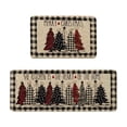 thumbnail image 1 of TanSiDing 2pcs Buffalo Plaid Xmas Tree Merry Christmas Kitchen Mats, Winter Home Decor Low-Profile Kitchen Rugs for Floor 40x60cm/40x120cm, 1 of 6
