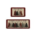 thumbnail image 1 of TanSiDing 2pcs Buffalo Plaid Xmas Tree Merry Christmas Kitchen Mats, Winter Home Decor Low-Profile Kitchen Rugs for Floor 40x60cm/40x120cm, 1 of 6