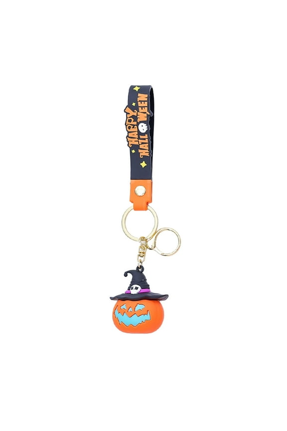2pcs Glow in The Dark Keychain Pendant Halloween Pumpkin Lantern LED Light Up Carabiner Clip for Party Decoration Gift