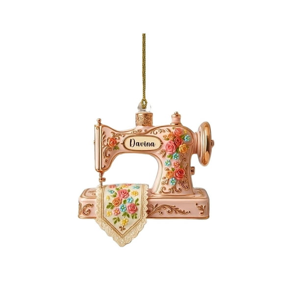 TanSiDing 2pcs Sewing Machine Ornament Hanging Decor Plastic 2D Art Home Office Decorative Display for Sewing Room Craft Studio Gift