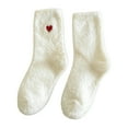 thumbnail image 1 of TanSiDing 2pcs Valentines Day Socks Warm Cozy Fleece Socks Plush Thickened Winter Floor Socks for Women Men Non-Slip Soft Thermal Indoor Outdoor Home Wear, 1 of 6