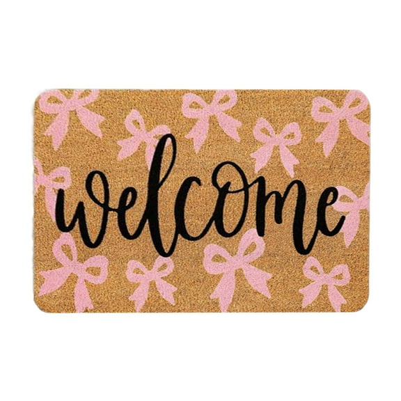 TanSiDing 2pcs Valentines Day Welcome Doormat Sweet Heart Rug Non-Slip Indoor Outdoor Entrance Home Decor Front Porch Floor Mat Polyester Decorative 60*40cm