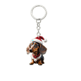 thumbnail image 1 of TanSiDing 3pcs Christmas Dachshund Keychain Acrylic Dog Lover Gift Festive Holiday Accessory, 1 of 3