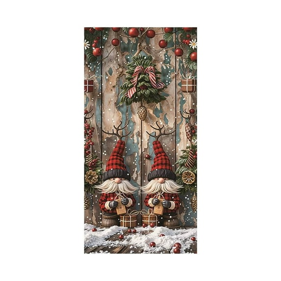 TanSiDing 3pcs Christmas Door Cover Santa Claus Holiday Decoration for Front Door Indoor Wall Party Festival Decor 35*71in