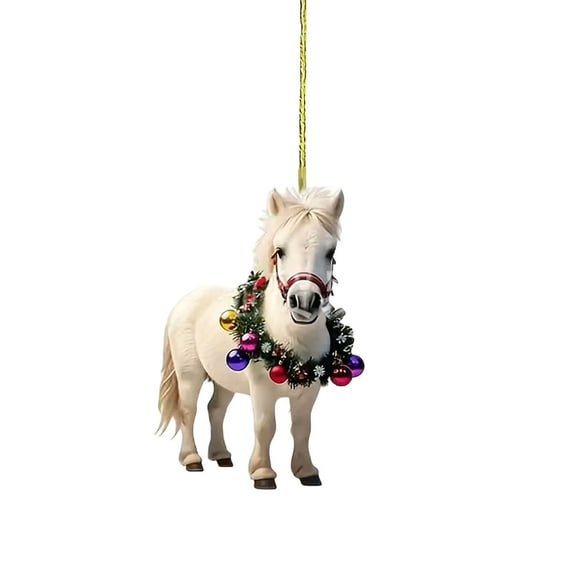 TanSiDing 3pcs Christmas Horse Ornaments Christmas Tree Hanging Decorations Wooden Horse Decorations Vintage Animal Hanging Ornaments Western Theme Party Decor for Xmas Tree Home Decor