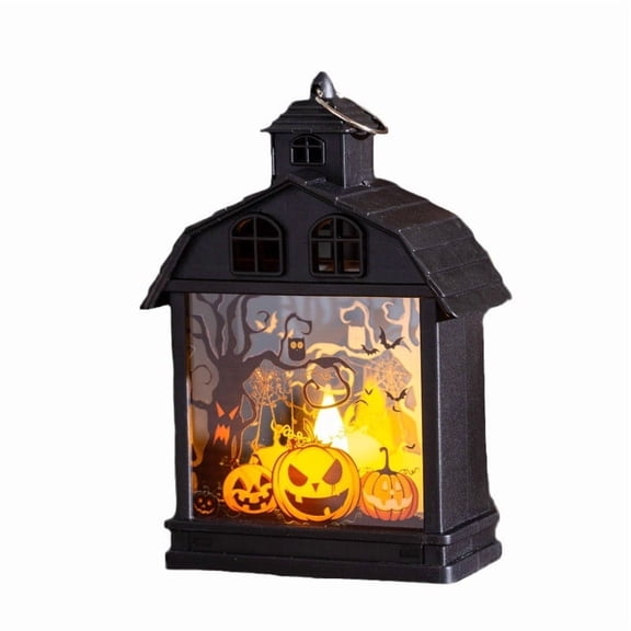 TanSiDing 3pcs LED Halloween Pumpkin Lantern Decor with Skull, Spooky Glow Light, Horror Party Desktop Ornament for Home Bar Party Atmosphere