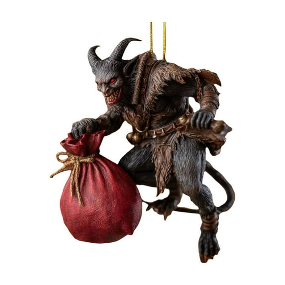 TanSiDing 3pcs Spooky Holiday Horror Ornaments - Folklore Christmas Tree Decor with Rope Hangers for Gothic Xmas Party & Home Festive Decorations 10cm