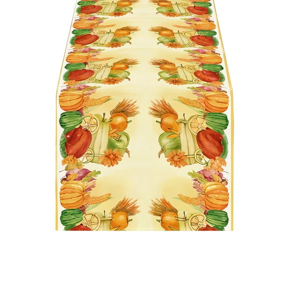 TanSiDing 3pcs Thanksgiving Table Runner Fall Harvest Decor Polyester Kitchen Dining Table Cover Party Holiday Decoration 33*180cm
