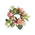 thumbnail image 1 of TanSiDing 3pcs Valentine's Day Rose Floral Wreath Centerpiece, Artificial Silk Flower Ring for Romantic Dining Table Decor, Wedding Party Anniversary Decoration, 1 of 6