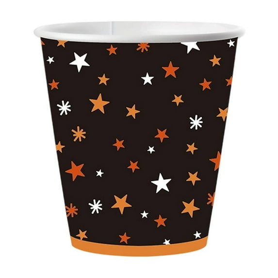 TanSiDing 40pcs Halloween Disposable Cups for Adult Halloween Pumpkin Disposable Paper Cups for Coffee Juice and Hot Cold Drinks Party Supplies 3.35*2.95in