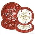 thumbnail image 1 of TanSiDing 40pcs Valentine's Day Party Supplies Set, Rose Gold Themed Disposable Tableware Kit, Elegant Heart Pattern Paper Plates Cups Napkins, for Romantic Dinner Date Night Anniversary Decorations, 1 of 4