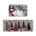 thumbnail image 1 of TanSiDing 4pcs Buffalo Plaid Xmas Tree Merry Christmas Kitchen Mats, Winter Home Decor Low-Profile Kitchen Rugs for Floor 40x60cm/40x120cm, 1 of 6
